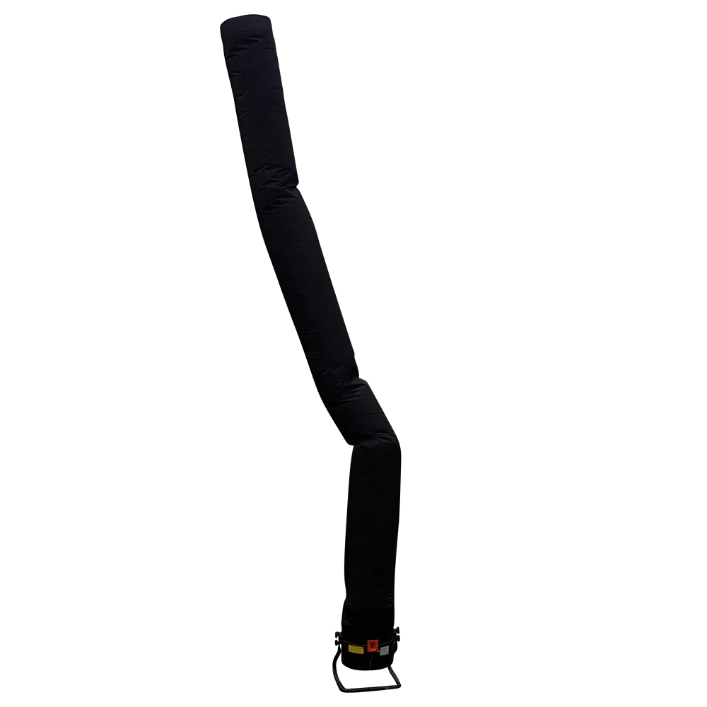 Zwarte Skytube van 6 meter hoog, een wapperende opblaasbare luchtfiguur voor evenementen.